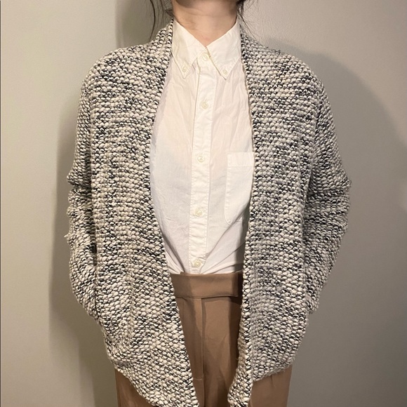 Club Monaco Mosaic Knitted Tweed Wool Cardigan - Picture 2 of 4